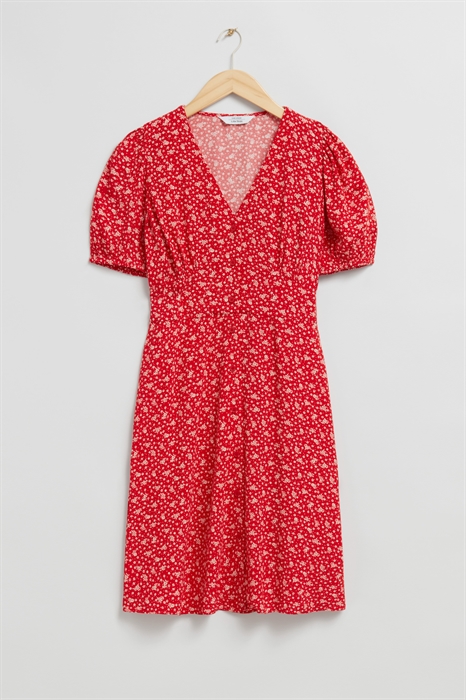 Платье-мини с принтом и застежкой на пуговицы - Фото 12475750
