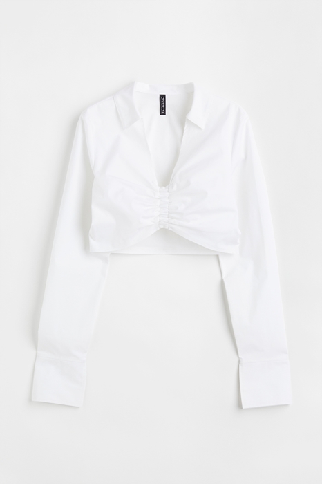 Короткая блузка со сборкой - Фото 12489647