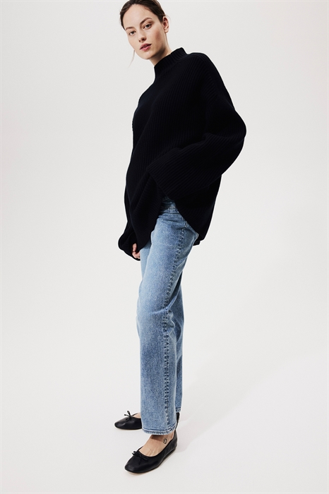 Прямые высокие джинсы MAMA - Фото 12490703
