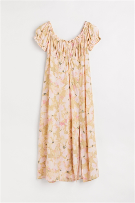 H&M+ Цветочное платье с пышными рукавами - Фото 12493979
