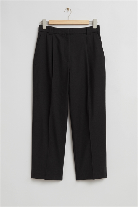 Плиссированные брюки с прямой штаниной - Фото 12500827
