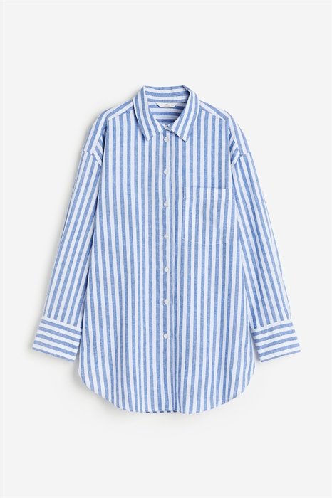 Блузка-рубашка из смеси льна - Фото 12502500