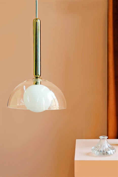 Стеклянный куполообразный потолочный светильник - Фото 12503850