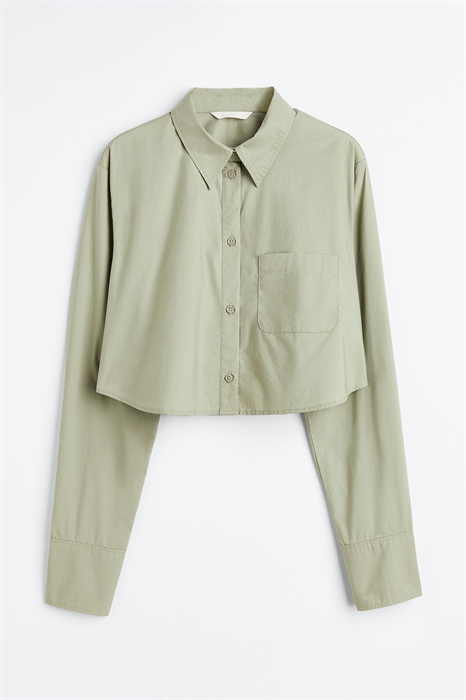 Короткая хлопковая блузка - Фото 12509065