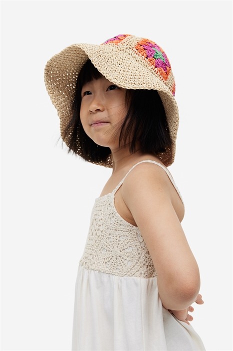 Соломенная шляпа в вязаном стиле - Фото 12511524