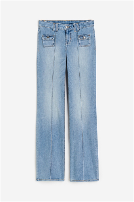 Расклешенные низкие джинсы-карго - Фото 12519409