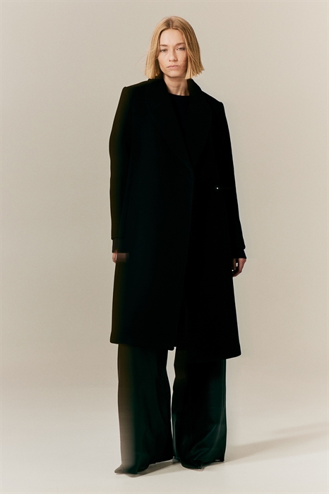Пальто из шерстяной смеси с поясом-галстуком - Фото 12522107