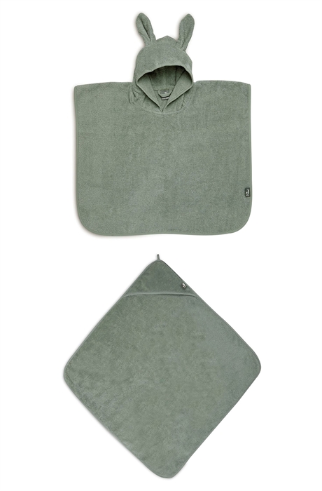 Махровый комплект полотенец - полотенце с капюшоном и пончо для купания - Фото 12523974