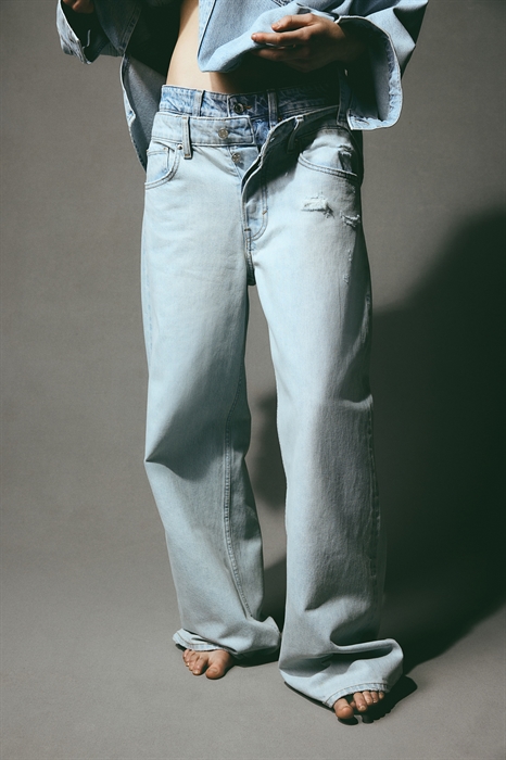 Мешковатые джинсы с широким низом - Фото 12560779