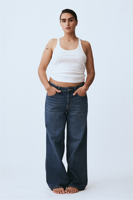 Мешковатые джинсы с широким низом - Фото 12560789