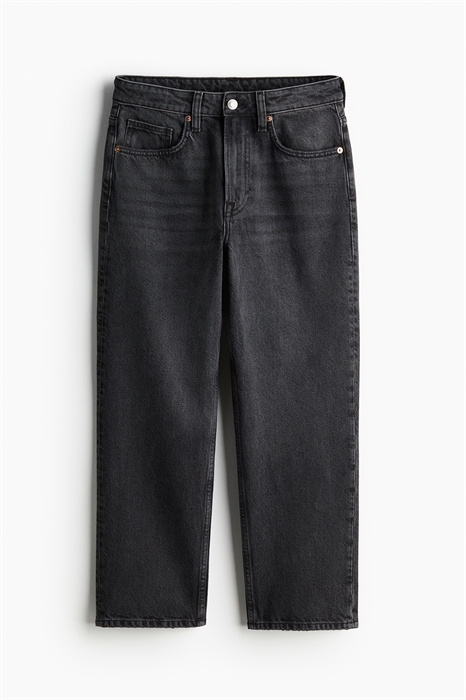 Прямые высокие обрезанные джинсы - Фото 12562672