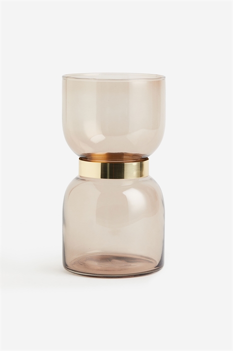 Стеклянная ваза с металлическими деталями - Фото 12565400