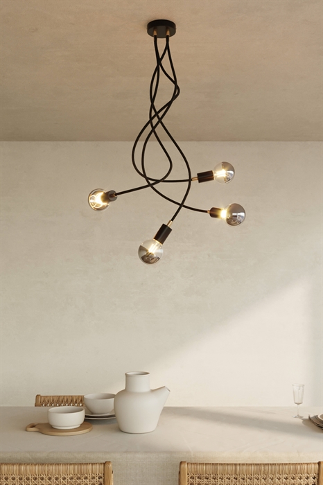Гибкий потолочный светильник с 4 лампочками - Фото 12569567
