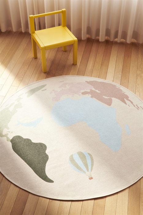 Хлопковый ковер с картой мира - Фото 12572203