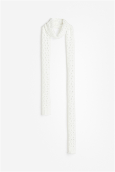 Узкий шарф из ажурного трикотажа - Фото 12597703