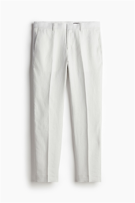 Льняные костюмные брюки узкого кроя - Фото 12603073
