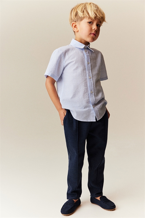 Хлопковая рубашка с короткими рукавами - Фото 12607611