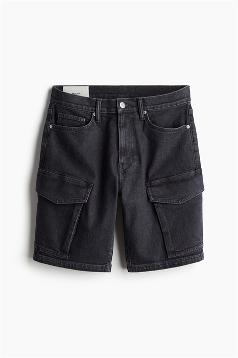 Тонкие джинсовые шорты-карго - Фото 12609997