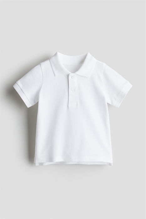 Хлопковая рубашка-поло из пике - Фото 12615560