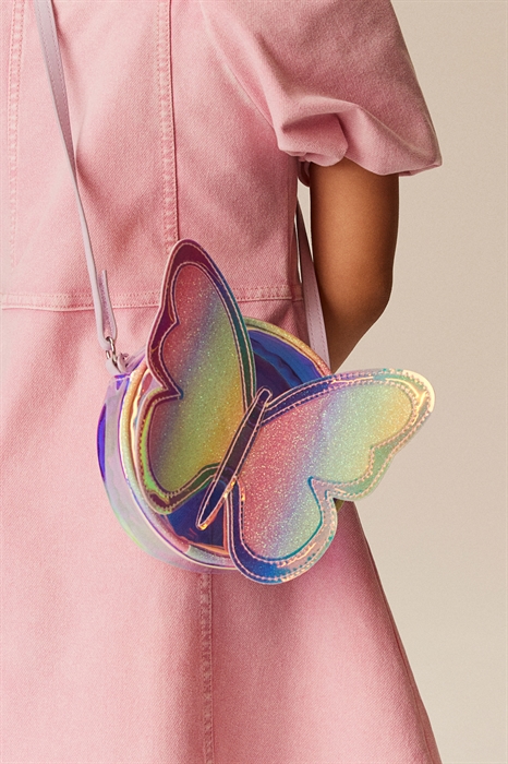 Радужная сумка через плечо с бабочкой - Фото 12616714