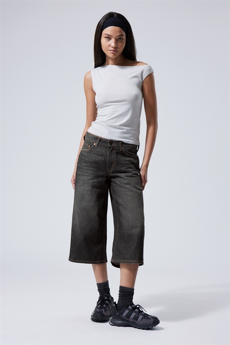 Широкие джинсы-капри с низкой посадкой - Фото 12632953