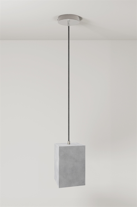 Кубический потолочный светильник из бетона с лампочкой - Фото 12650094