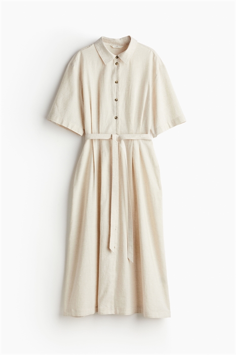 Платье-блузка из льняной смеси - Фото 12851194