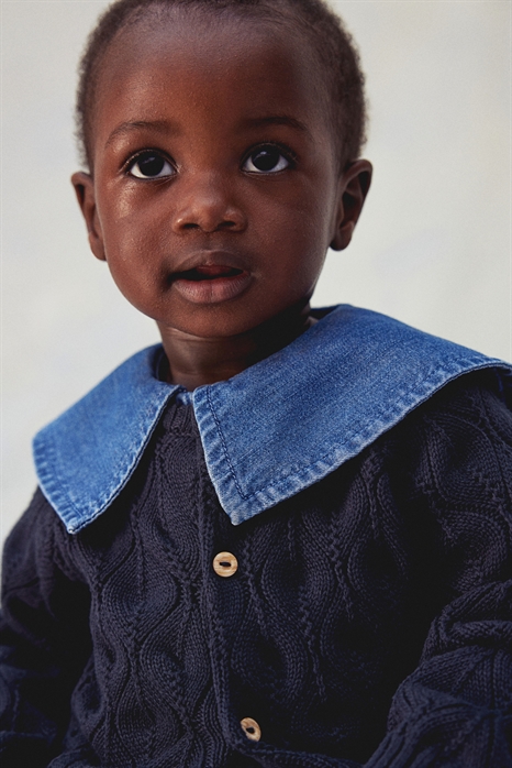 Хлопковый кардиган узорчатой вязки - Фото 12855432