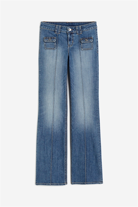 Расклешенные низкие джинсы-карго - Фото 12866262