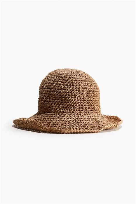 Соломенная шляпа с волнистым ободком - Фото 12869264