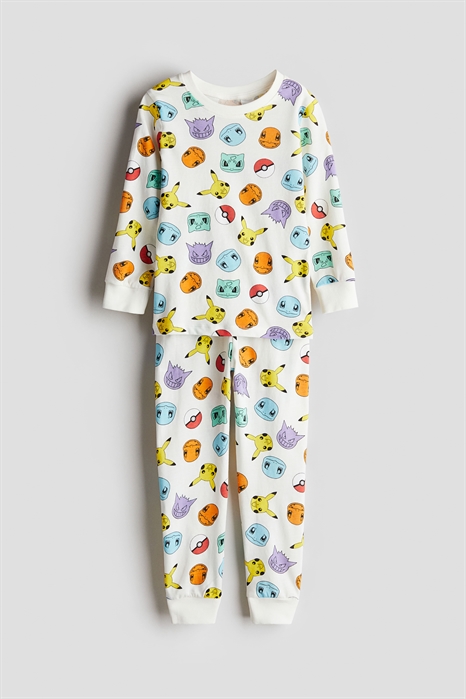 Пижама из хлопкового трикотажа с принтом - Фото 12869733