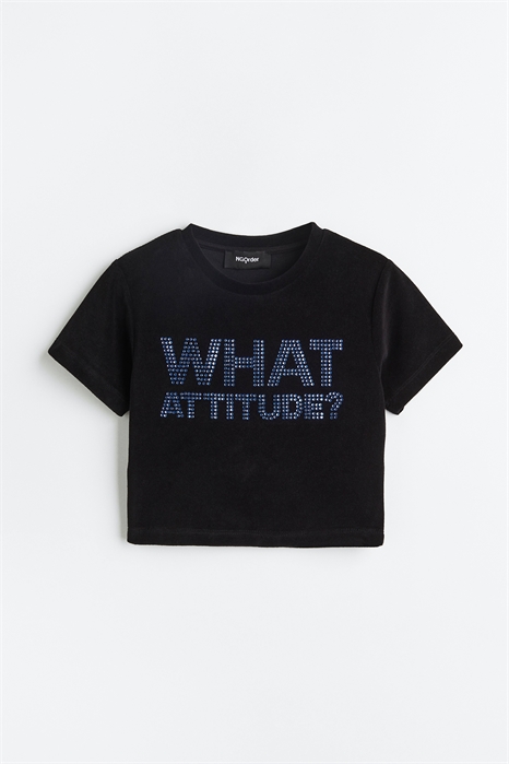 What Attitude Baby Tee Velour 1160447001 - Фото 13242306