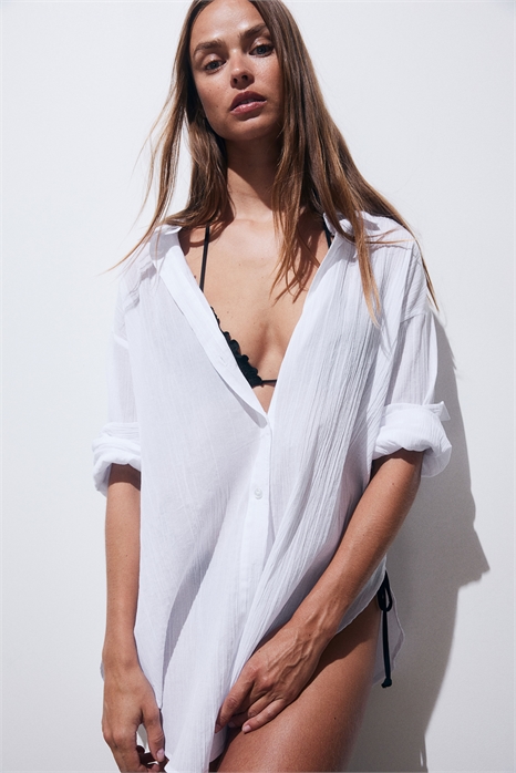 Длинная хлопковая рубашка 1225768001 - Фото 13331042