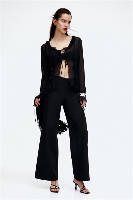 Широкие брюки из саржи 1264890002 - Фото 13429078