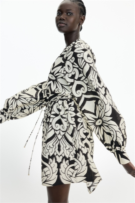 Платье-туника с поясом на завязках 1278033001 - Фото 13452162