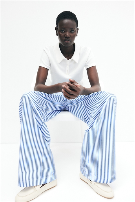 Хлопковые брюки со шнурком 1273520001 - Фото 13479911