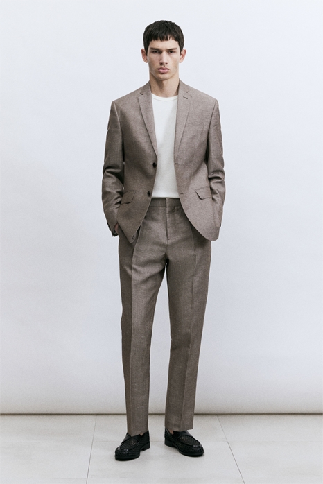 Костюмные брюки Slim Fit из шерстяного бленда 1267067001 - Фото 13483729