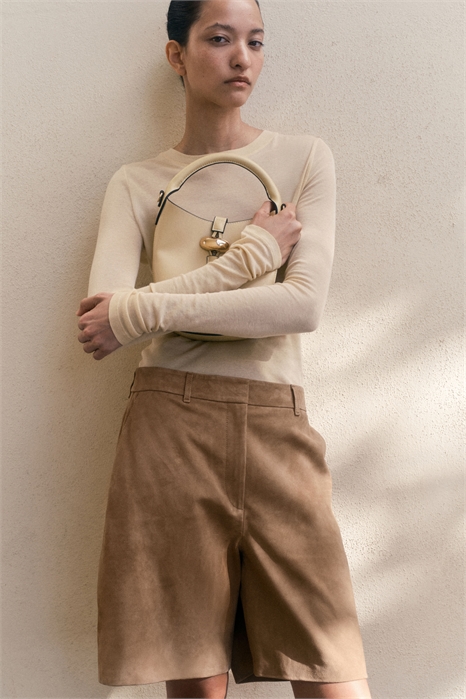 Замшевые шорты-бермуды 1273536001 - Фото 13484151