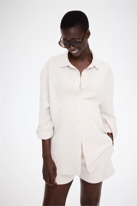 Шорты из льняного бленда MAMA 1255697002 - Фото 13507139