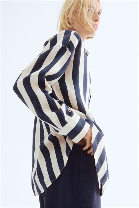 Льняная рубашка оверсайз 1258631002 - Фото 13507299