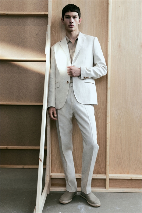 Брюки из льняной смеси Regular Fit Tailored 1260571001 - Фото 13507498