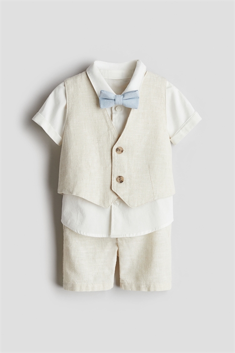 Нарядный комплект из 4 предметов из льняного бленда 1277667001 - Фото 13509015