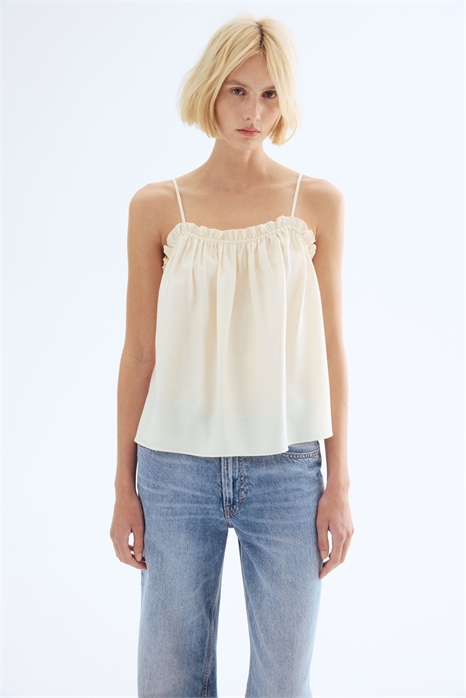 Топ на бретельках с оборкой 1289126001 - Фото 13509697