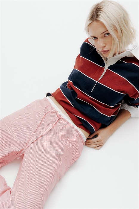 Брюки с двойным поясом из поплина на резинке 1270295002 - Фото 13514881