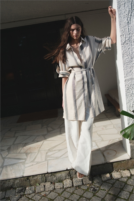 Платье-рубашка из льняного бленда 1275768002 - Фото 13515014