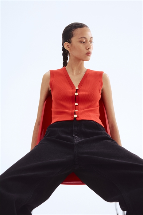 Жилет из ребристого трикотажа 1283654003 - Фото 13515275