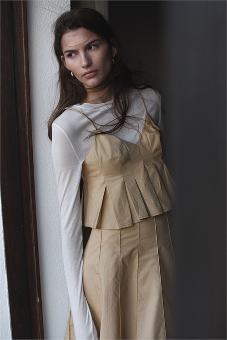 Плиссированный топ на бретельках 1284554001 - Фото 13515294