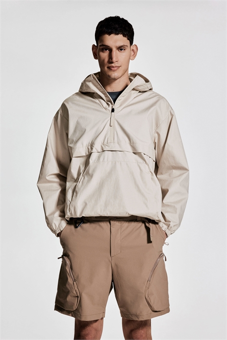 Куртка-поповер из водоотталкивающей ткани с расслабленным кроем артикул 1207904006