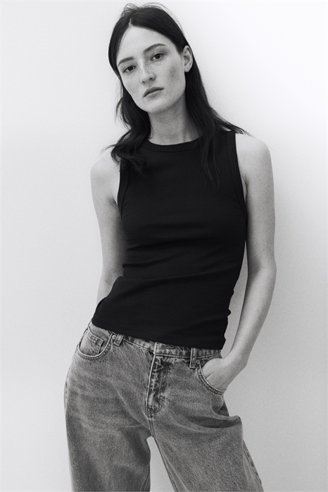 Майка из трикотажа в рубчик 1250800009 - Фото 13522669