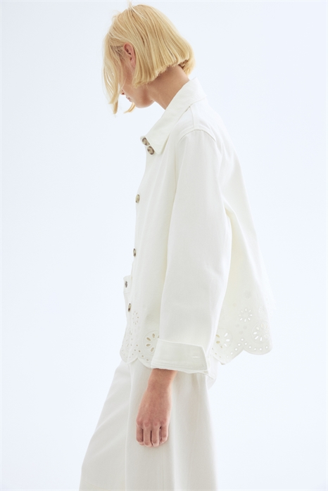 Джинсовая куртка с деталью Broderie anglaise 1273925003 - Фото 13523485